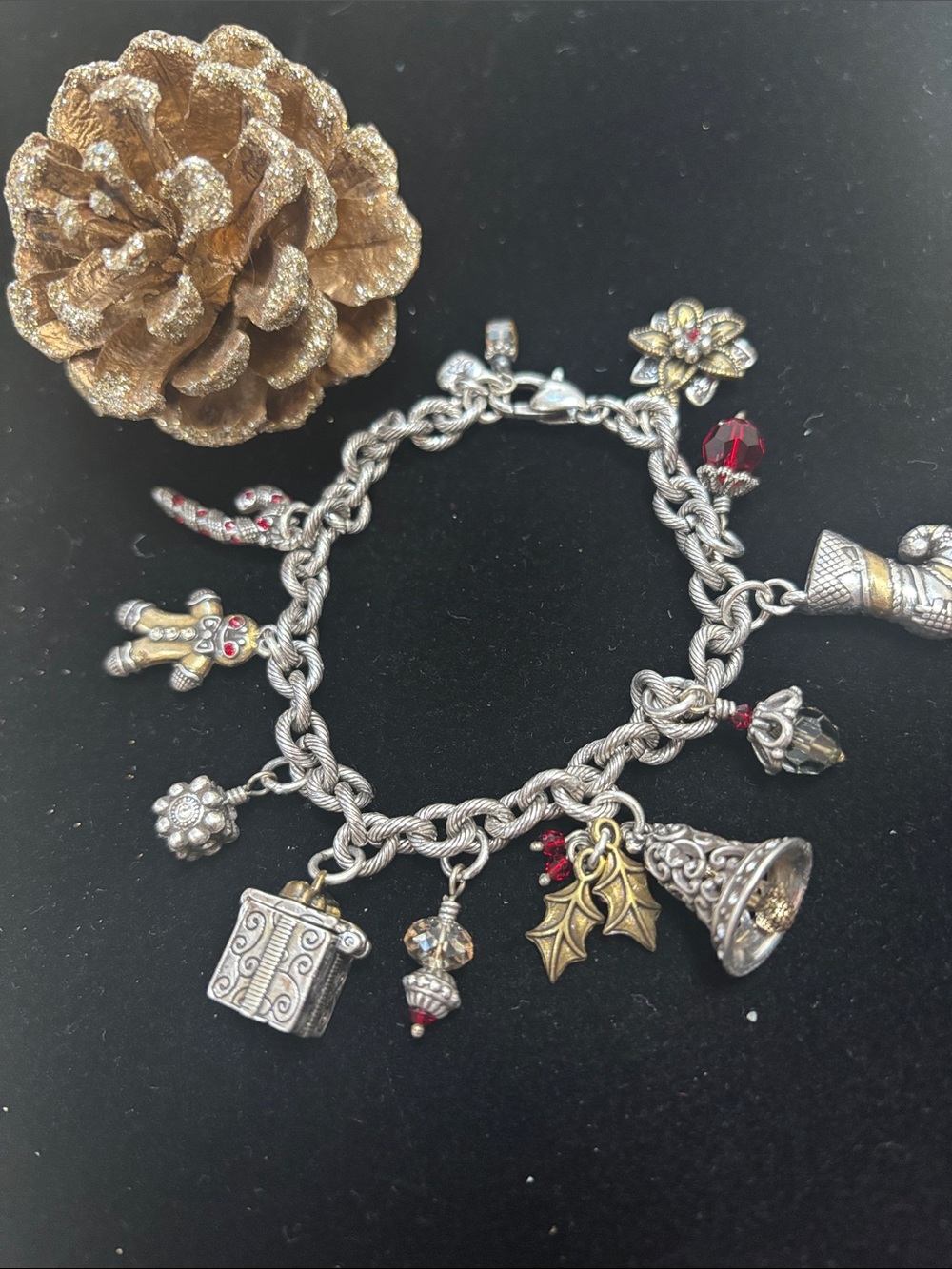 Brighton Festive Silver & Gold Holiday Charm Bracelet